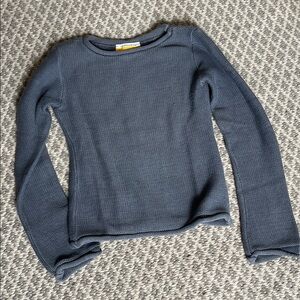 Chunky Sweater Gray Size Small Medium Bell Sleeves